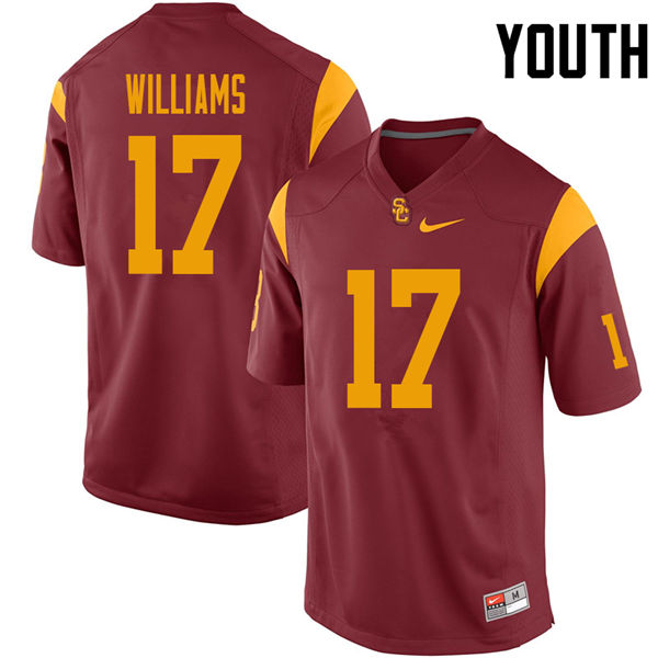Youth #17 Chase Williams USC Trojans College Football Jerseys Sale-Cardinal